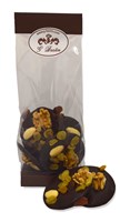 Little bag chocolate chips with nuts milk chocolate