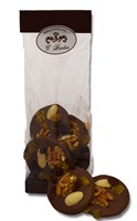 Little bag chocolate chips with nuts milk chocolate