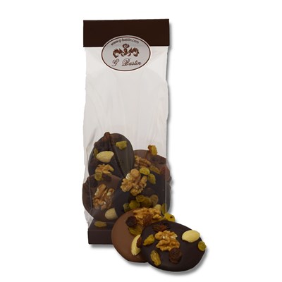 Little bag chocolate chips with nuts milk/dark chocolate
