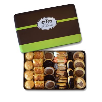 Blikken doos dessertkoekjes